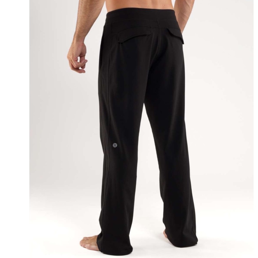 Lululemon Kung Fu Wide-Leg Pants Mens Large Black Drawstring Athletic Lounge 33"